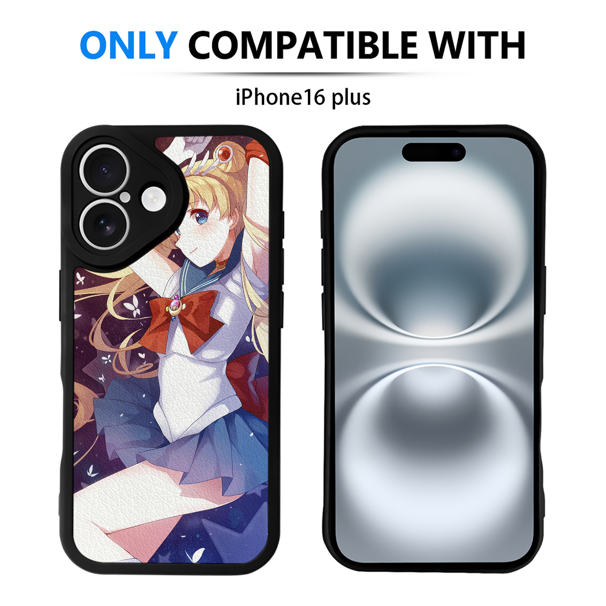（画像用） 美少女戦士セーラームーン Sailor Moon 【iPhone 16シリーズ対応】シリコンスマホケース（レザー調） 材質：シリコン